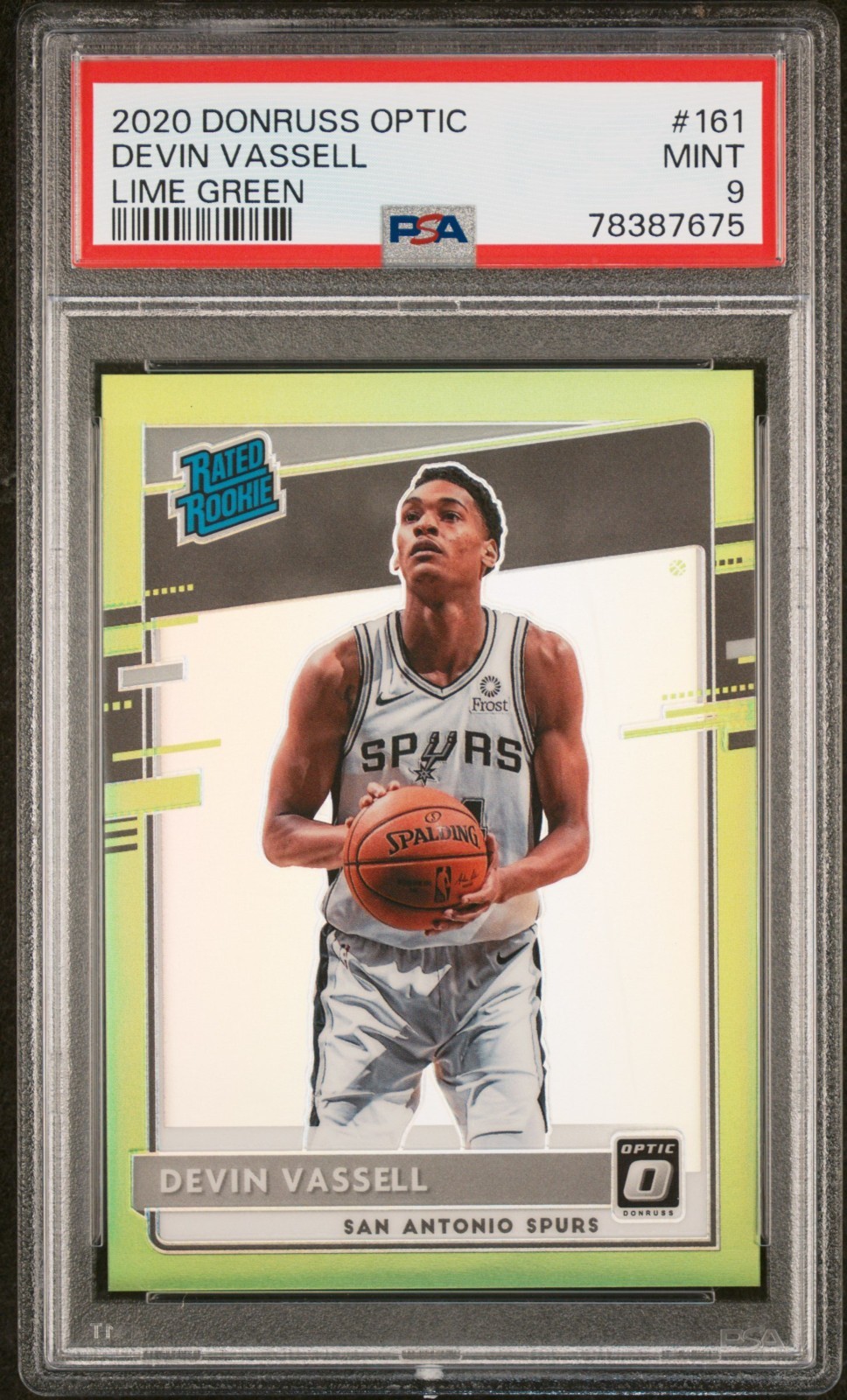 2020-21 Donruss Optic DEVIN VASSELL Lime Green Rated Rookie /149 PSA 9 #161