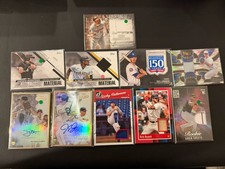 Topps Donruss Panini MLB Trading Cards Lot - Autos and Relics (10 Cards)