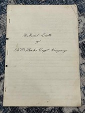 WW2 WWII US Army Document Wartime Handwritten Unit History 337th Harbor Craft Co