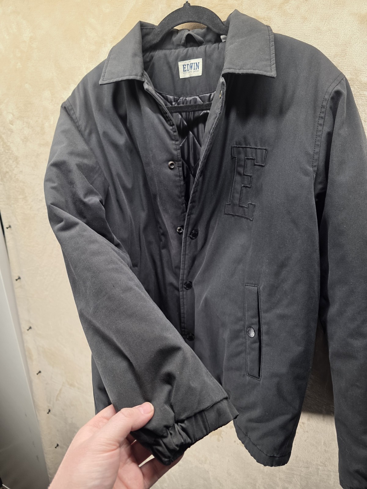 Edwin Tokyo Authentic Medium Coach Jacket Black W… - image 9