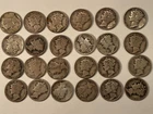 Lot of 24 Random Date Mercury Silver Dimes 90% Silver