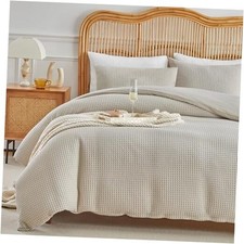 Waffle Weave Duvet Cover Size Textured Duvet Cover Set, Soft and Queen Khaki