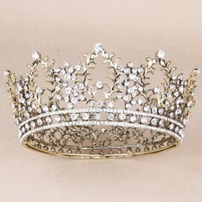 Crowns for Women, Vofler Queen Tiara Baroque Vintage Crystal One Size, Bronze