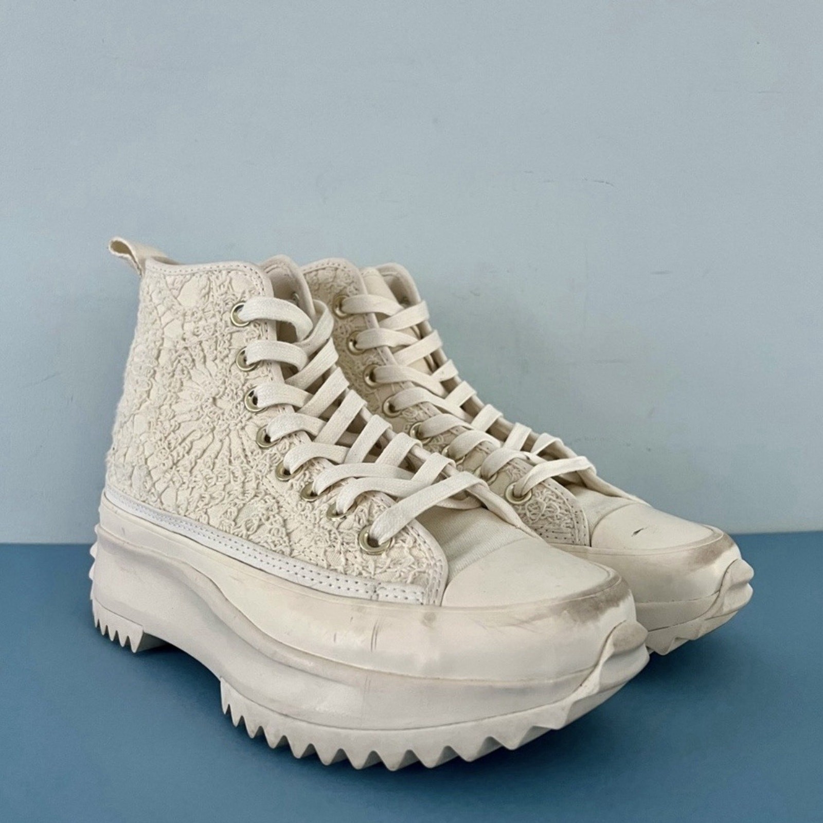 Converse Run Star Hike Platform Sneakers Daisy Cord Egret Lace Up Womens Size 8 thumbnail 3