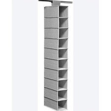 Addis Wardrobe Hanging Storage Organisation Shoe Clothes 10 Shelving Unit Grey