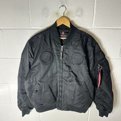 Alpha Industries Jacke Herren 2XL XXL Schwarz 100th Anniversary Space MA1 Flight