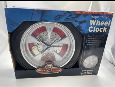13''John Bull Garage Clock Torque Thrust Wheel Clock.