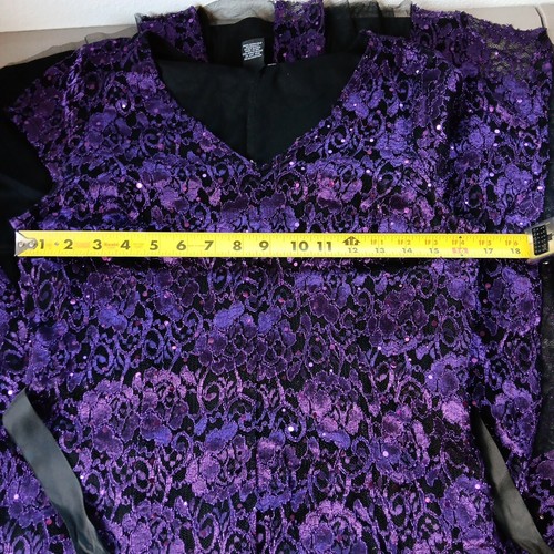 Candalite Maxi Dress Medium Deep Purple Black Stretch Fairy Whimsigoth Vamp NEW - Picture 7 of 9