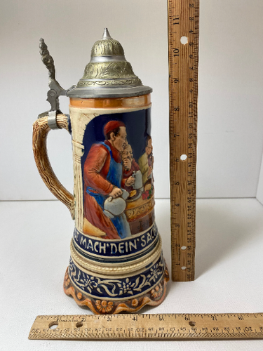 1960s Jagerlatein Musical German Beer Stein - Vintage with Music Box - Picture 2 of 10