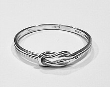 Love Knot Smooth Petite Band Stamped .925 Sterling Silver Ring Size 8