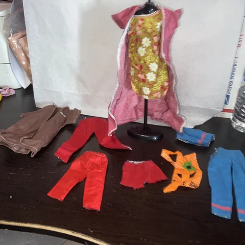 Lot of 4 Vintage Barbie Sew-Free Outfits & Extra Pieces 1960s