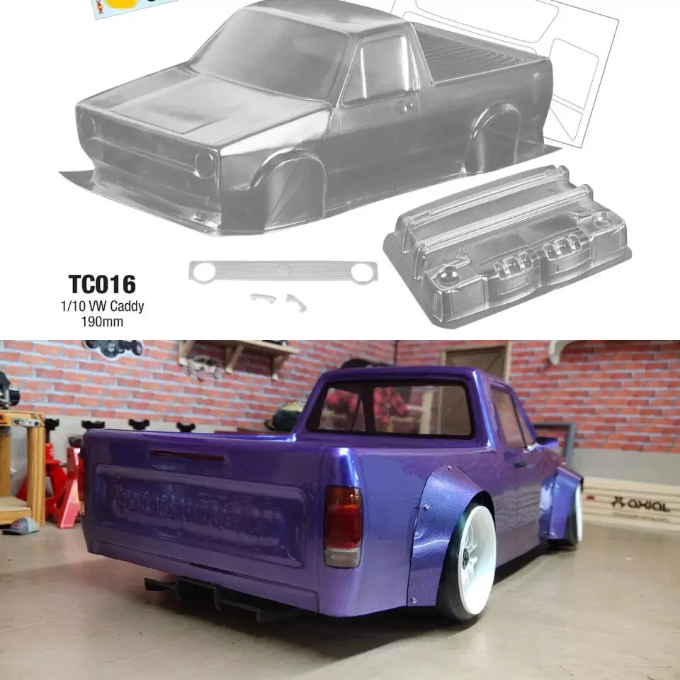 Carrocería de radiocontrol transparente 1/10 MK1 Rabbit Truck para 1/10 RC Drift Car Yokomo MST HPI Foto 2 de 4
