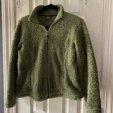 Cabela's Womens Size M Polartec Fleece Green Jacket Full Zip Up