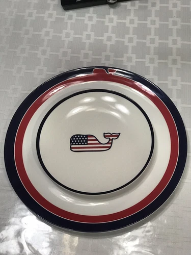 Vineyard Vines for Target Whale Melamine Dinner & Appetizer Plates ON HAND NWT