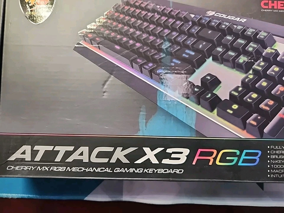 Cougar ATTACKX3RGB3IG Mechanical Gaming Keyboard 1000HZ RED MX Cherry Switch - Image 2 of 4
