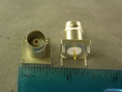 10 Conec BNC-75SJN5199BR PCB Mount BNC Jacks 75 Ohms Teflon Insulated Gole Pla