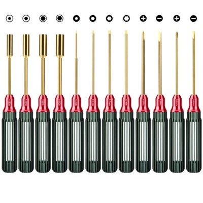 GLOBACT New Upgrade RC Screwdriver Kit RC Hex Driver Set for 1/8 1/10 RC Car
