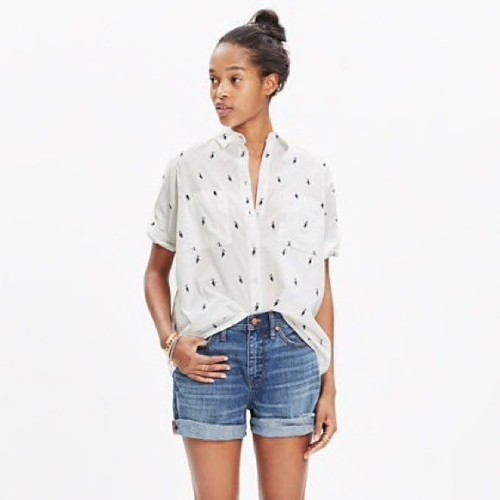 Women's Madewell Courier Shirt Pelican 