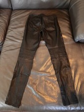 Vintage Helmut Lang Women's Black Leather Pant Lambskin Size 2 RN 119376
