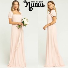 $278‼️Show Me Your MuMu Brittany Maxi Dress Dusty Blush Crisp Bridesmaid Wedding