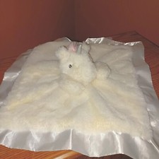Animal Adventure Unicorn Baby Security Blanket Lovey White Soft Silky 15 "x 15"