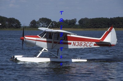 35mm Aircraft Slide Piper Super Cub Floatplane N383CC Lake Palmer 2004