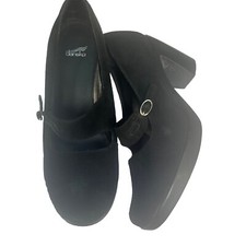Dansko Black Suede Leather Mary Jane Clog 2702100200 Sz 36 EUC