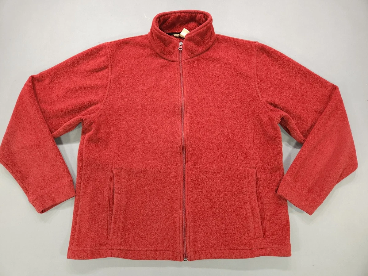 Woolrich Women s Medium Full Zip Pile Fleece Jacket Ruby Red Long Sleeve