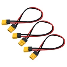 XT60H Extension Cable 3pcs Male to Female Connector 11.8" 14AWG Silicone Wire
