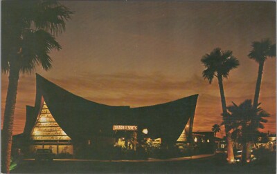 Trader Vic's Tiki Bar Scottsdale Night View Lights Arizona postcard LQ1