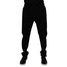 DOLCE & GABBANA Pants Black Cotton Men Skinny Dress Formal IT54/W40/XL 720usd