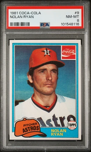 1981 Coca-Cola #9 Nolan Ryan Houston Astros HOF PSA 8 MINT (pop 89)