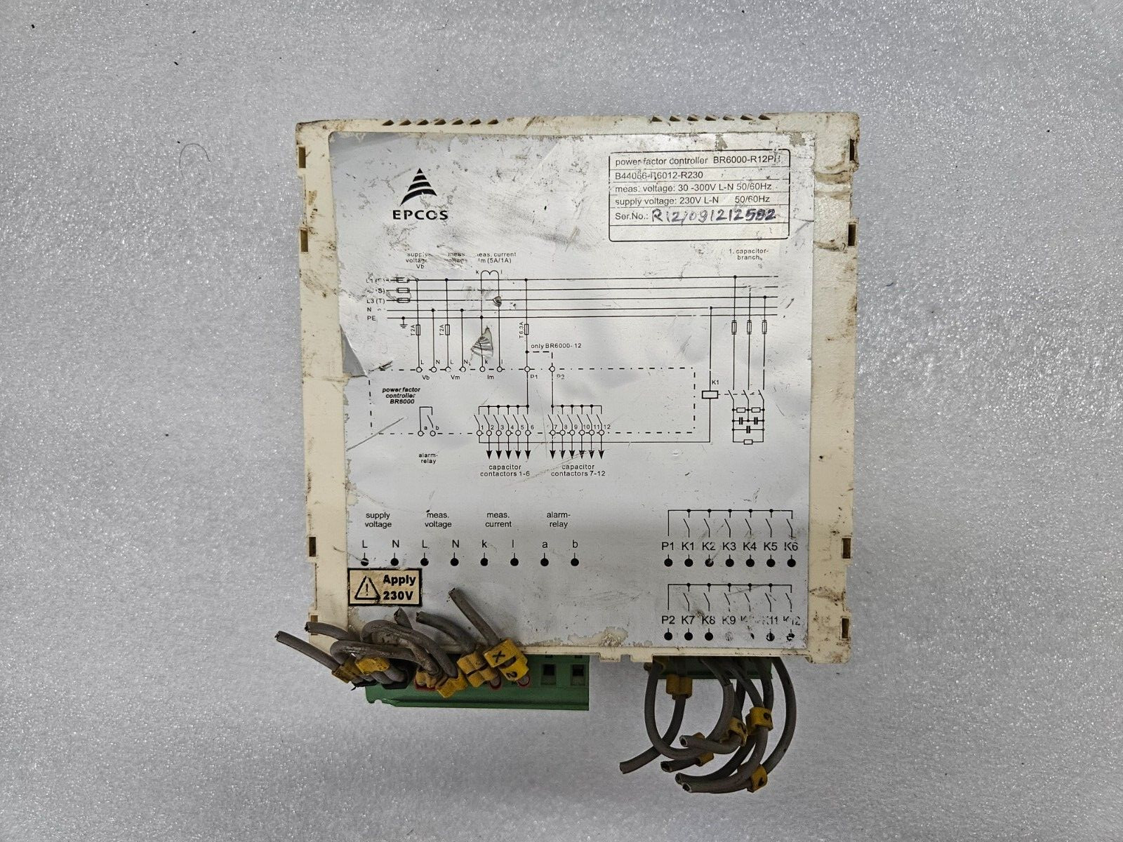 EPCOS BR6000-R12PH POWER FACTOR CONTROLLER SUPPLY VOLTAGE 230VAC
