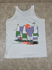 Vtg Raystown Lake PA Tank Top Woman's Medium Sailing Boats