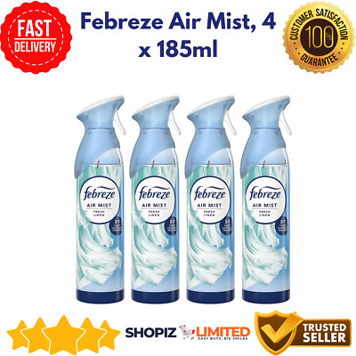 Febreze Aerosol Mist Lufterfrischer Spray 185 ml Fresh Linen 4er Pack