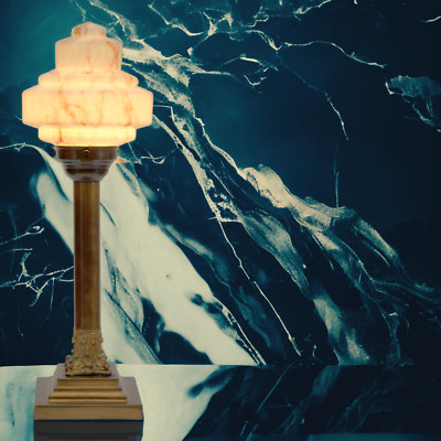Original Art Deco Tischlampe ''WESTLAKE'' Unikat Lampe Skyscraper Bankerlampe