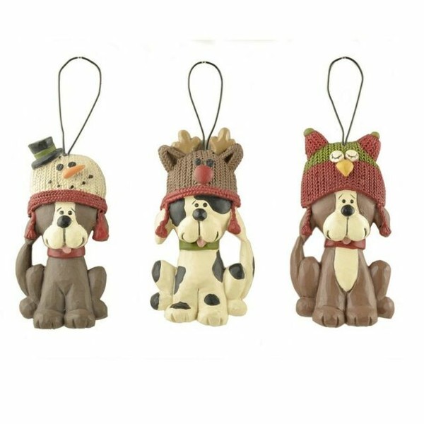 Set of 3 Resin Dog Christmas Tree Decorations â Ornaments Decoration Pet Animal for sale online