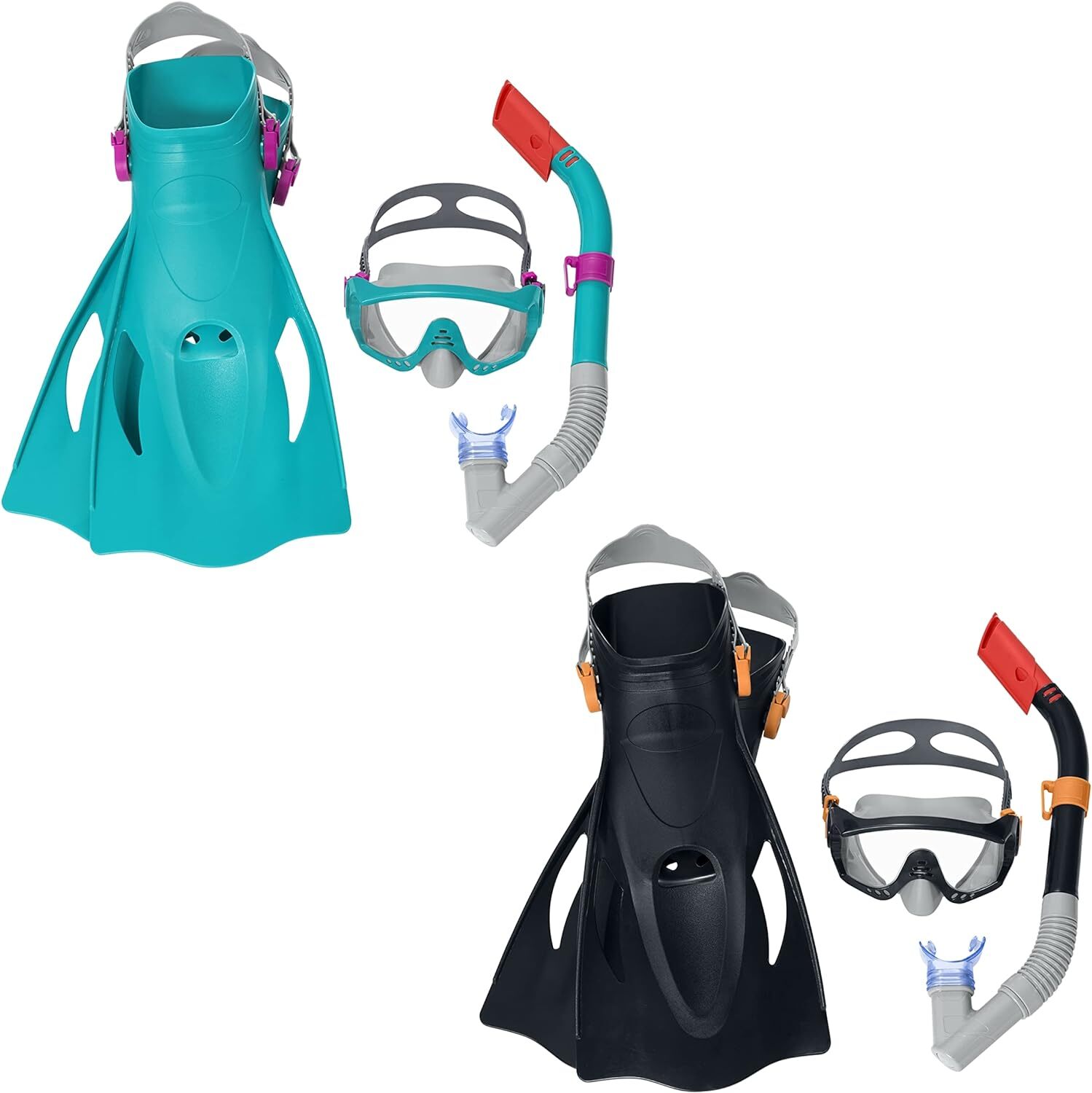 Set Maschera + Boccaglio + pinne 41/46 da Sub Snorkeling immersione Bestway