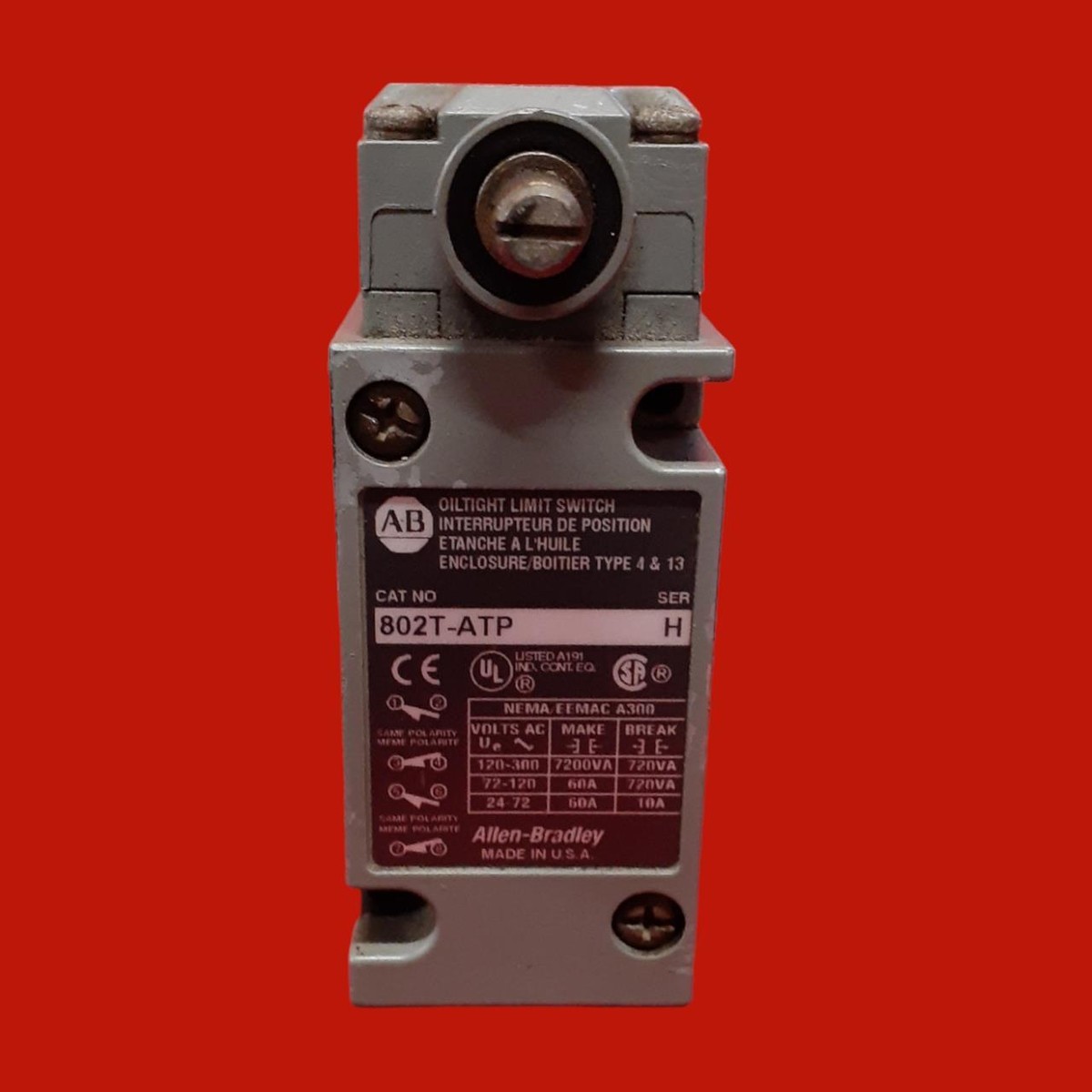 Allen-Bradley Oiltight Limit Switch, 802T-ATP Series H | eBay