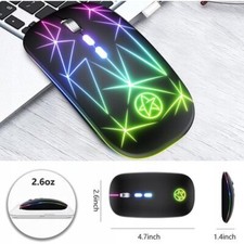 Souris Sans Fil Led Optique Ultra Mince Gamer Mouse Rechargeabe+Usb 4 BOUTONS
