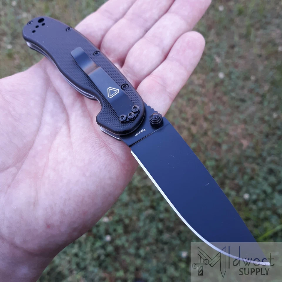 Ontario RAT II Folding Knife 3" D2 Tool Steel Drop Point Blade Black G10 Handle - Image 4 of 4