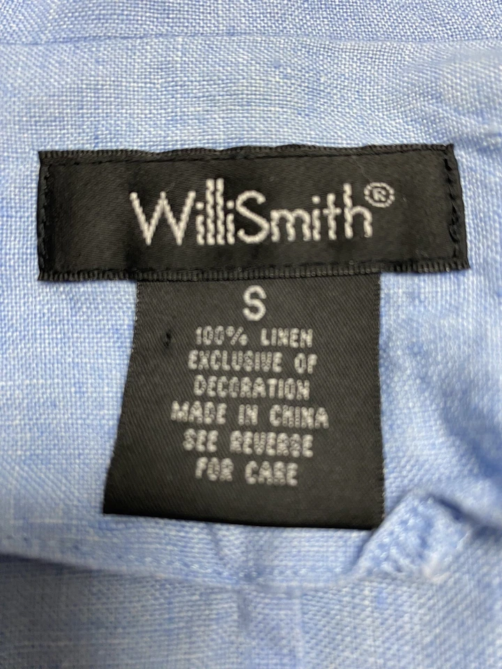 Traje WilliSmith Mujer Talla Pequeña De Colección 100% Lino Falda Festoneada Corneada Cremallera Oculta LEER Foto 3 de 4