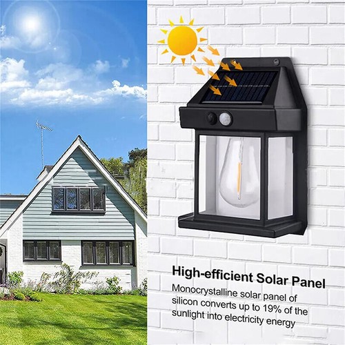2X Solar Wall Light Tungsten Lantern Motion Sensor Outdoor Garden Security Lamp - Picture 10 of 13