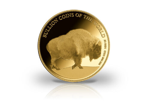 Goldmünze 999er Gold Motiv Buffalo - Bild 1 von 3