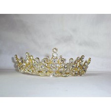 gold tiara crown, bridal wedding party prom birthday princess gold bridal tiara