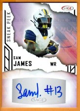 SAM JAMES(UNIVERSITY OF WEST VIRGINIA)2023 SAGE ROOKIE FOOTBALL(AUTOGRAPHED)