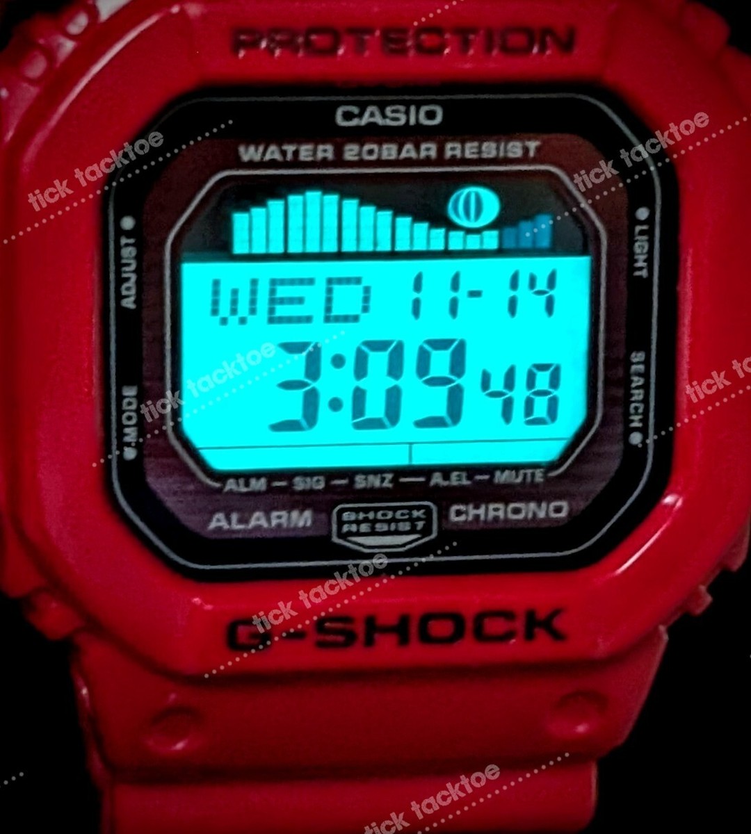 Rare Casio G-Shock Surfer Red G-Lide GLX5600-4 Digital Wrist Watch