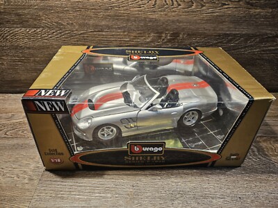 BURAGO - SHELBY - SERIES 1 - 1/18th SCALE - SILVER W/ RED