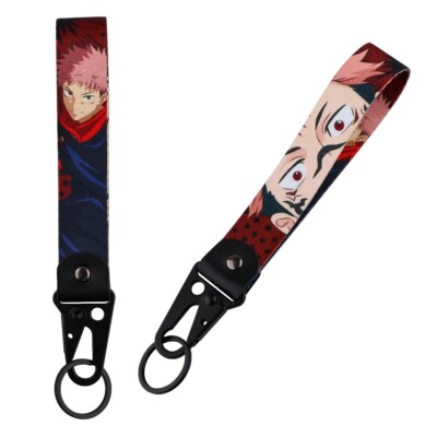 Jujutsu Kaisen Anime Yuji Itadori Lanyard Wrist Strap Hook Key Tag Keychain 