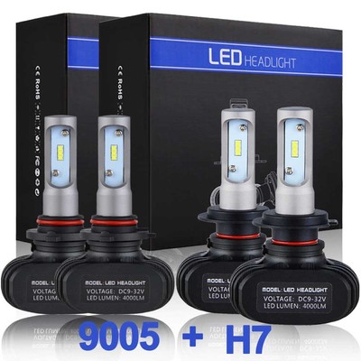 Automotive 4x 9005 H7 Combo Led Headlight Bulb Kit 6500k High Low Beam For Mazda Cx 7 07 12 Light Bulbs
